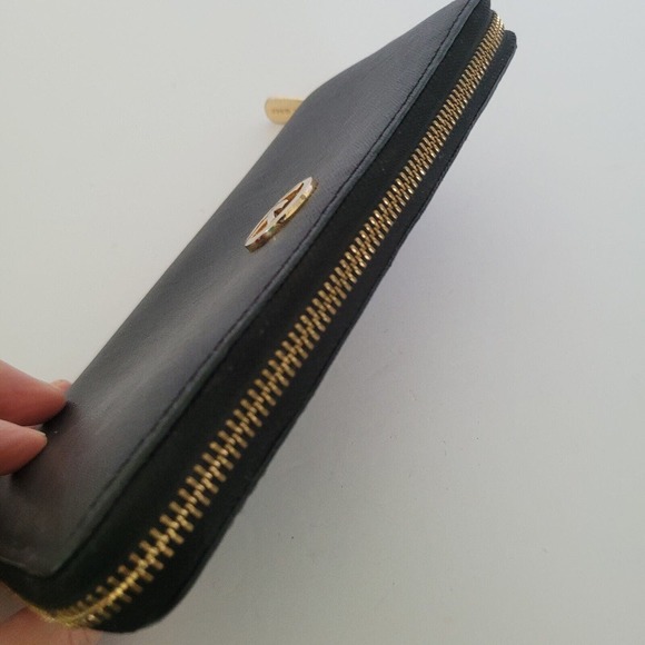 MICHAEL KORS Black Saffiano Leather Zip Around Wallet Card Bill Holder Classic - Picture 7 of 12